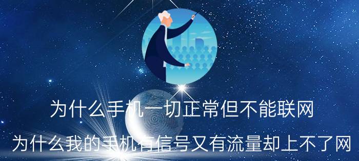 为什么手机一切正常但不能联网 为什么我的手机有信号又有流量却上不了网？